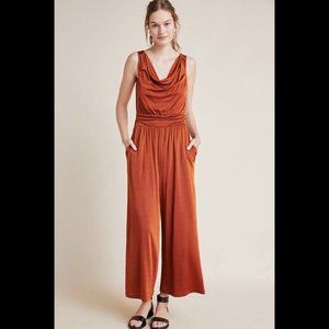 Anthropologie Maeve Burnt Orange Jumpsuit